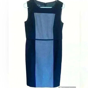 Nine West Colorblock Black Gray straight Dress NWT sz 6
